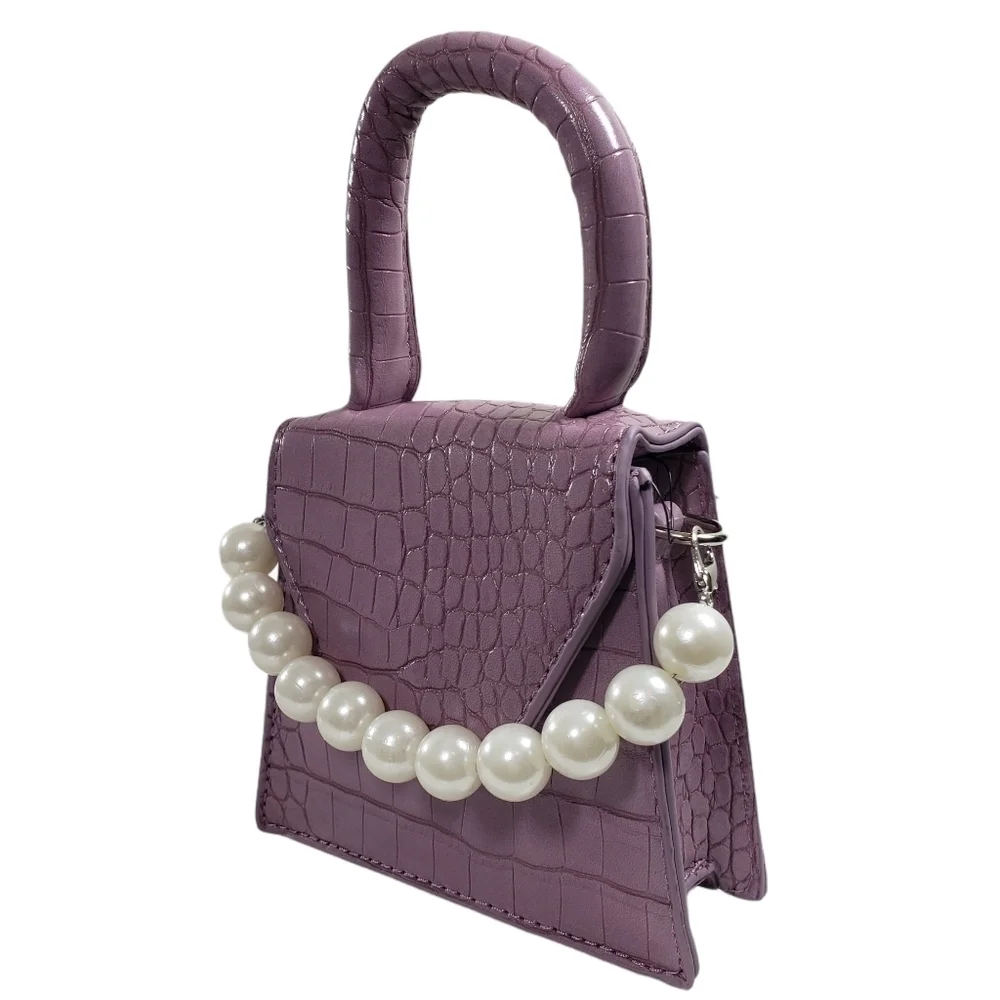 Boutique Faux Croc Crossbody Mini Bag Sz OS